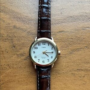 Timex Watch with Dark Brown Strap